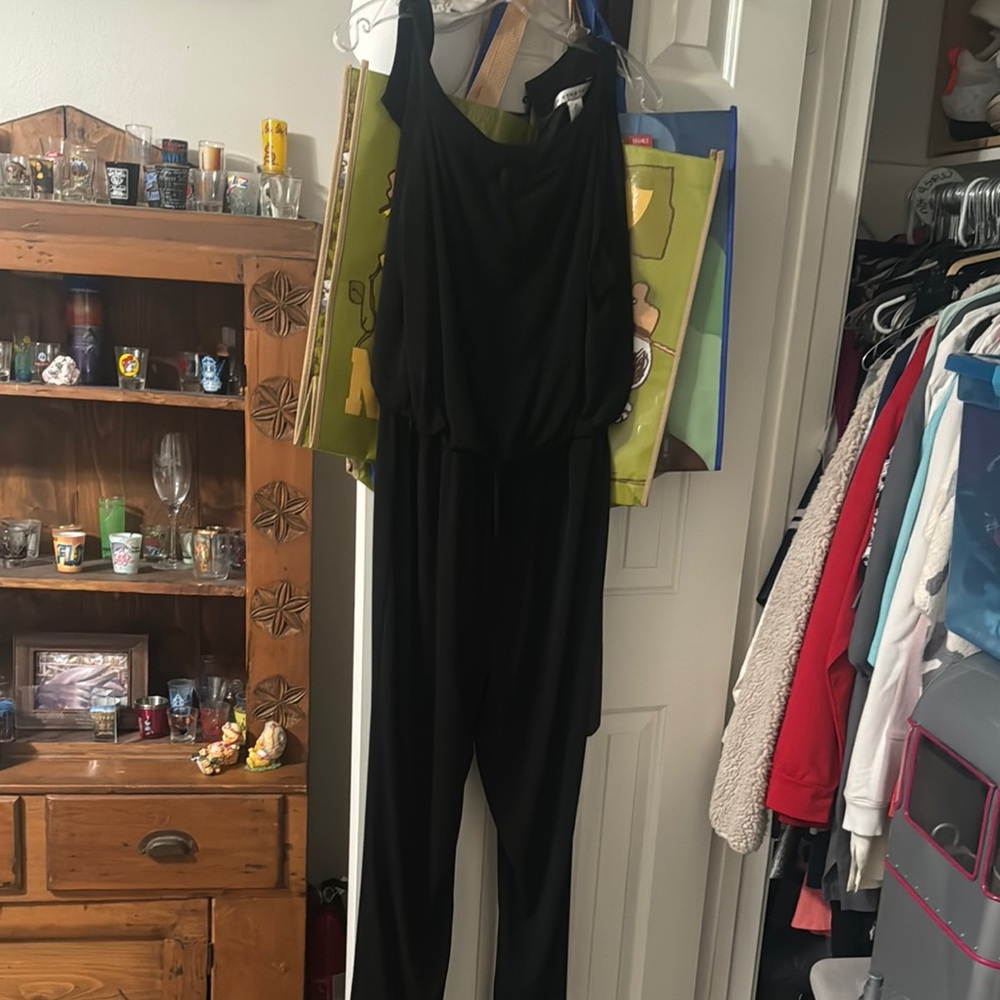 Women’s 16 black stretch spandex jumpsuit